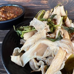 เห็ดนางฟ้านึ่ง จิ้มแจ่วปลาร้า