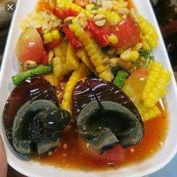 ตำข้าวโพดไข่เยี่ยวม้า(ตำไทย)