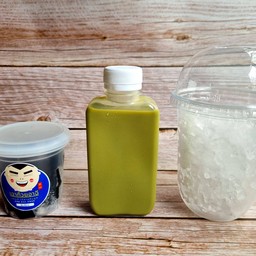 อาฉีชาเขียวขวด แยกแข็ง+เฉาก๊วย