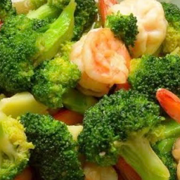 บล็อคโคลี่กุ้งกับข้าว