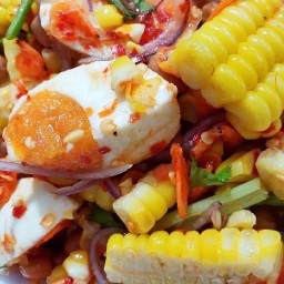 ยำข้าวโพดไข่เค็ม