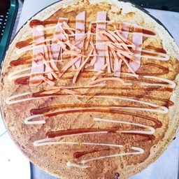 เครป พริกเผา แฮมไก่ ไส้กรอก