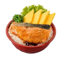 ข้าวหน้าแซลมอนย่างซอสเทอริยากิ