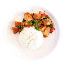 ข้าวกะเพราไก่ทอด
