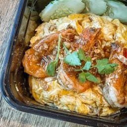 ข้าวไข่ข้นกุ้งกระเทียม