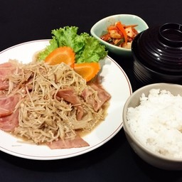 เซต เห็ดเข็มทองผัดเนยใส่เบคอน