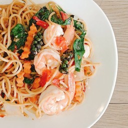 สปาเก็ตตี้ขี้เมา กุ้ง.