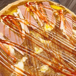 เครปร้อน พริกเผา+ไข่+ปูอัด+แฮม
