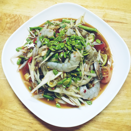 ตำปูม้าสดกุ้งสด