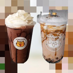 โกโก้ปั่นใส่วิปครีม กับ ชานมบาวน์ซูก้าไข่มุก