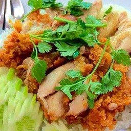 ข้าวมัน ไก่ต้ม + ไก่ทอด