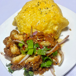 ข้าวไข่ข้น+ยำไก่แซ่บ