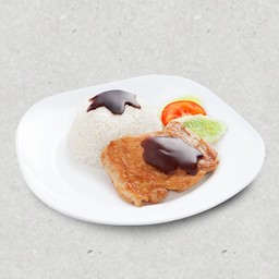 ข้าว สเต๊กหมูย่างเทอริยากิ