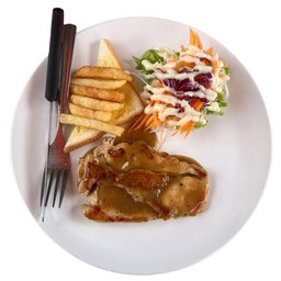 สเต็กอกไก่พริกไทยดำ