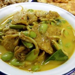 แกงกะทิเนื้อลูกเหรียง+ราดข้าว