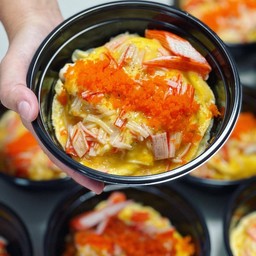 ข้าวไข่ข้นปูอัด โรยไข่กุ้ง