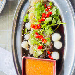 กุ้งดองซีอิ้วเกาหลี เสิร์ฟพร้อมน้ำจิ้มซีฟู๊ด