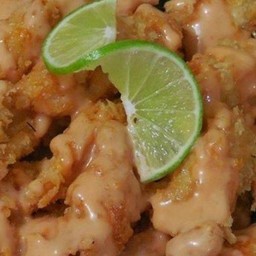 ข้าวไก่กรอบซอสครีมเลมอน