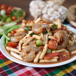 ตำไหลบัวกุ้งสด