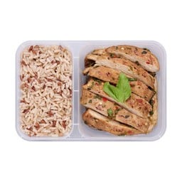 ไก่ย่างใบกะเพรา (323kcal)