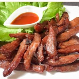 หมูแดดเดียว จานใหญ่