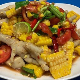 ตำข้าวโพดตีนไก่ ปลาร้า