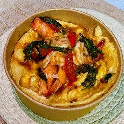 ข้าวไข่ข้นกระเพรากุ้ง