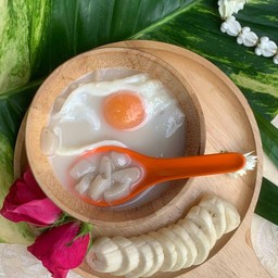 บัวลอยไข่เป็ดหวานกล้วยน้ำว้าน้ำตาลโตนดแท้ 100%