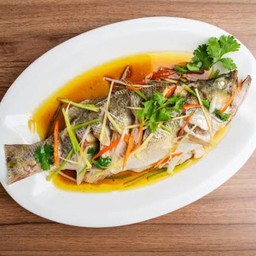 ปลากะพงนึ่งซีอิ๊ว