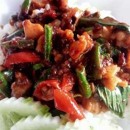 ัผัดพริกเผาหมู(ราดข้าว)