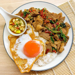 ข้าวกะเพราหมูชิ้น