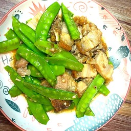 ผัดถั่วรันเตากับข้าว