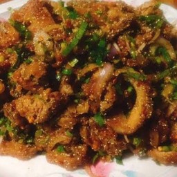 (กับข้าว) ยำไก่คาราเกะ