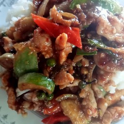 ผัดขี้เมาหมู(ราดข้าว)