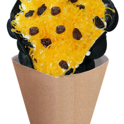 วาฟเฟิลฮ่องกงครีมโคลนฝอยทองลูกเกด