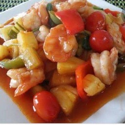 ผัดเปรี้ยวหวานกุ้ง