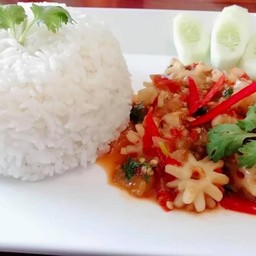 ข้าวกะเพราหมึก