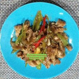 ข้าว+ไก่ผัดพริกอ่อน