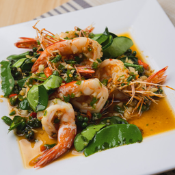 กุ้งผัดพริกขี้หนู