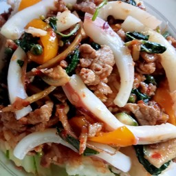 ปลาหมึกผัดขี้เมา(กับข้าว)