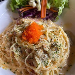 สปาเก็ตตี้ ซอสไข่กุ้ง แฮม