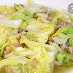 ข้าวราดหมูสับผักกาดขาว