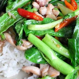 คะน้าไก่...ราดข้าว