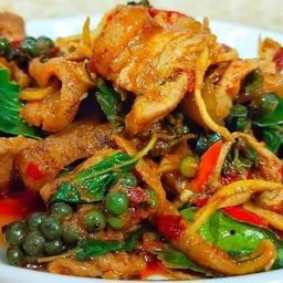 หมูป่่าผัดเผ็ด (กับข้าว)
