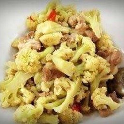 ข้าวราดผัดดอกกะหลํ่า