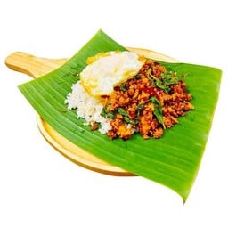 [อร่อยซ่ากับโค้ก] ข้าวกะเพราป่าพริกแห้ง ไก่สับ ฟรี ไข่ดาว +  โค้ก ออริจินัล (กระป๋อง) 