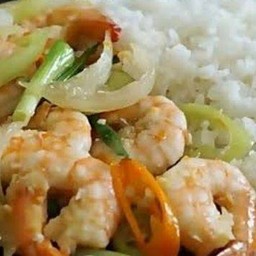 ผัดพริกหยวกกุ้ง...ราดข้าว