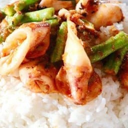 ผัดพริกแกงปลาหมึก...ราดข้าว