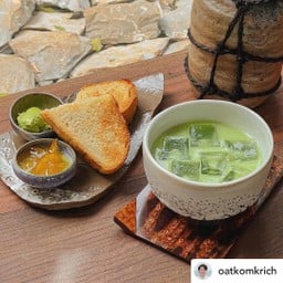 Homemade bread with matcha butter
