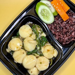 มังสวิรัติ ข้าวเต้าหู้ไข่ผัดกะเพรา